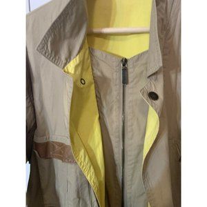Vtg Ciesse Piumini Tan & yellow full zip windbreaker jacket Sz 52/L Made n ITALY